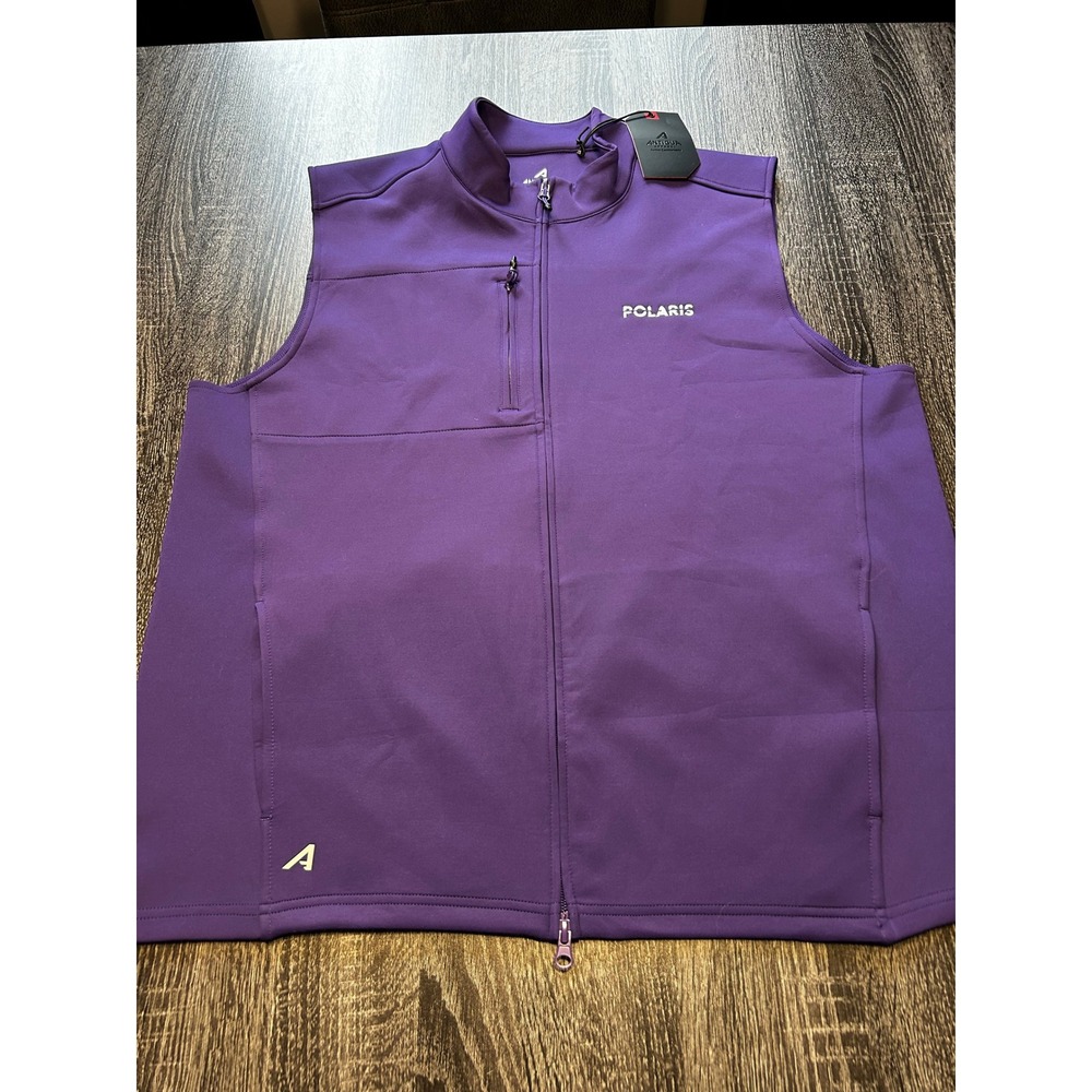Antigua Polaris Vest Full Zip Purple Mens XL Extra Large Sleeveless Jacket